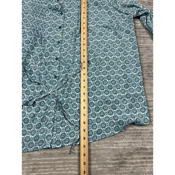 Terra & Sky Top Womens 1X Green‎ Button Up Long Sleeve Polyester Casual - Picture 5 of 14